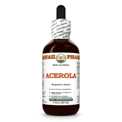 Acerola Alcohol-FREE Liquid Extract, Organic Acerola (Malpighia Glabra) Dried Berry Glycerite