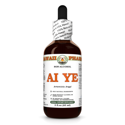 Ai Ye Alcohol-FREE Liquid Extract, Ai Ye, Mugwort (Artemisia Argyi) Leaf Glycerite