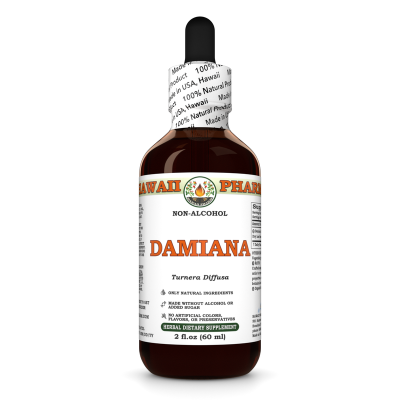 Damiana, Old Woman's Broom (Turnera Diffusa) Certified Organic Dried Leaf Liquid Extract, Glycerite Herbal Supplement