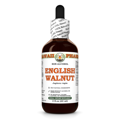 English Walnut Alcohol-FREE Liquid Extract, Organic English Walnut (Juglans Regia) Dried Leaf Glycerite