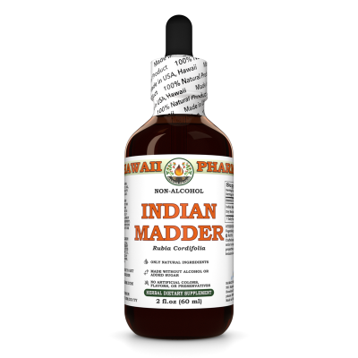 Indian Madder Liquid Extract, Dried root (Rubia Cordifolia) Alcohol-Free Glycerite
