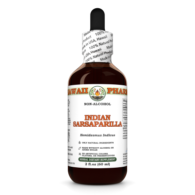 Indian Sarsaparilla (Hemidesmus Indicus) Organic Dried Root ALCOHOL-FREE Liquid Extract, Indian Sarsaparilla, Glycerite Herbal Supplement