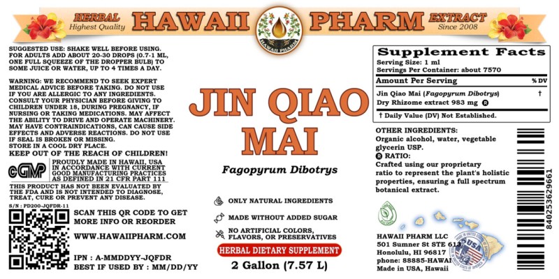 label of Jin Qiao Mai (<i>Fagopyrum Dibotrys</i>) Dry Rhizome Tincture