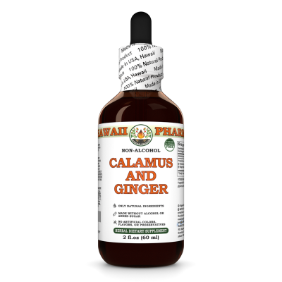 Calamus and Ginger Alcohol-FREE Herbal Liquid Extract, Organic Calamus and Organic Ginger Dried Root Glycerite