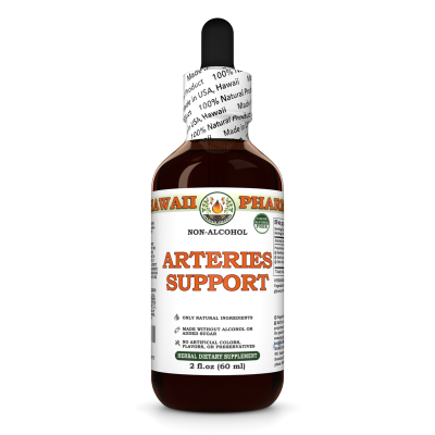 Arteries Support Alcohol-FREE Herbal Liquid Extract, Hawthorn leaf and flower, Garlic bulb, Olive leaf Glycerite