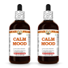 Calm Mood Liquid Extract, Lemon Balm Dried Leaf, Valerian Dried Root, Saint John's Wort Dried Herb Tincture 2x4 Oz