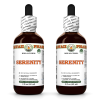 Serenity Alcohol-FREE Herbal Liquid Extract, Brahmi Herb, Valerian Root, Passionflower Leaf Glycerite 2x2 Oz