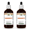 Serenity Alcohol-FREE Herbal Liquid Extract, Brahmi Herb, Valerian Root, Passionflower Leaf Glycerite 2x4 Oz