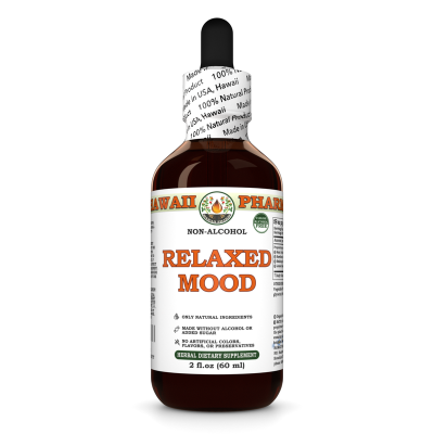 Relaxed Mood Alcohol-FREE Herbal Liquid Extract, Lemon Balm Herb, St. John's Wort Tops, Hawthorn Berry, Oat tops and Skullcap Herb Glycerite