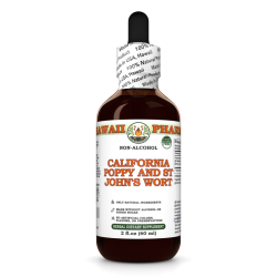 California Poppy and St John's Wort Alcohol-FREE Herbal Liquid Extract, Organic California Poppy and St John's Wort Glycerite