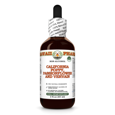 California Poppy, Passionflower And Vervain Alcohol-FREE Herbal Liquid Extract, California Poppy aerial parts, Passion Flower herb, Blue Vervain above-ground parts Glycerite
