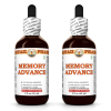 Memory Advance Liquid Extract, Ginkgo, Sage, Brahmi, Yerba Mate, Schisandra, Turmeric, Rosemary Tincture Herbal Supplement 2x2 Oz