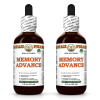 Memory Advance Alcohol-FREE Herbal Liquid Extract, Ginkgo, Sage, Brahmi, Yerba Mate, Schisandra, Turmeric, Rosemary Glycerite 2x2 Oz