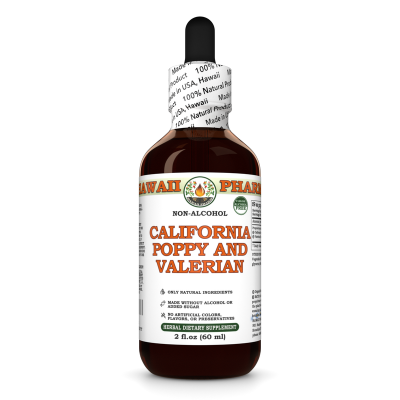 California Poppy and Valerian Alcohol-FREE Herbal Liquid Extract, Organic California Poppy and Valerian Root Glycerite
