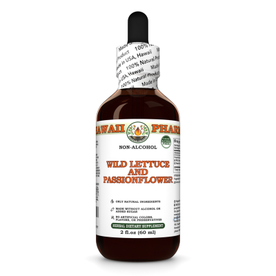Wild Lettuce And Passionflower Alcohol-FREE Herbal Liquid Extract, Wild Lettuce herb, Passion Flower leaf Glycerite