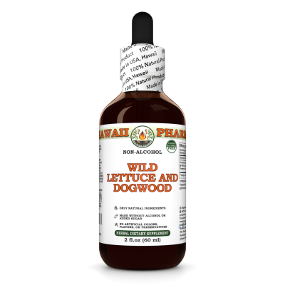 Wild Lettuce And Dogwood Alcohol-FREE Herbal Liquid Extract, Wild Lettuce herb, Dogwood bark Glycerite