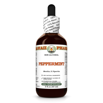 Peppermint Alcohol-FREE Liquid Extract, Organic Peppermint (Mentha X Piperita) Dried Leaf Glycerite