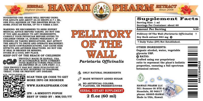 label of Pellitory Of The Wall (<i>Parietaria Officinalis</i>) Dry Herb Tincture