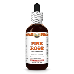 Pink Rose (Rosa Damascena) Tincture, Certified Organic Dried Buds And Petals Liquid Extract