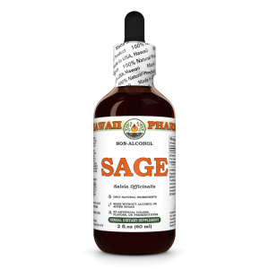 Sage Alcohol-FREE Liquid Extract, Sage (Salvia officinalis) Dried Leaf Glycerite