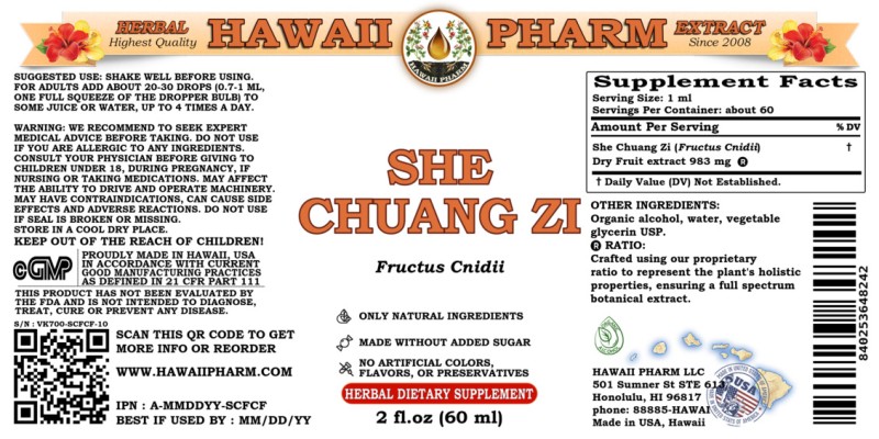 label of She Chuang Zi (<i>Fructus Cnidii</i>) Dry Fruit Tincture