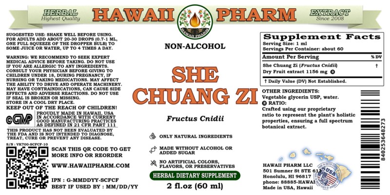 label of She Chuang Zi (<i>Fructus Cnidii</i>) Dry Fruit Glycerite