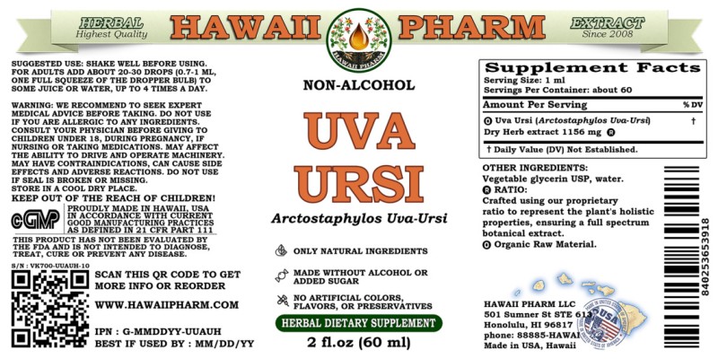 label of Uva Ursi (<i>Arctostaphylos Uva-Ursi</i>) Dry Herb Glycerite