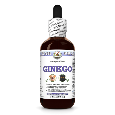 Ginkgo (Ginkgo Biloba) Certified Organic Dried Leaf Veterinary Natural Alcohol-FREE Liquid Extract, Pet Herbal Supplement