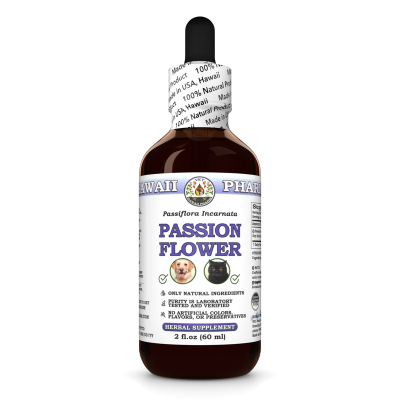 Passion Flower (Passiflora Incarnata) Certified Organic Dried Herb Veterinary Natural Alcohol-FREE Liquid Extract, Pet Herbal Supplement