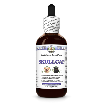 Skullcap (Scutellaria Lateriflora) Certified Organic Dried Herb Veterinary Natural Alcohol-FREE Liquid Extract, Pet Herbal Supplement
