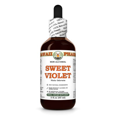 Sweet Violet Alcohol-FREE Liquid Extract, Sweet Violet (Viola Odorata) Dried Leaf Glycerite
