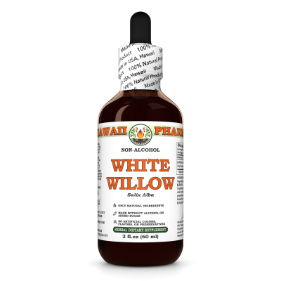 White Willow Alcohol-FREE Liquid Extract, Organic White Willow (Salix Alba) Dried Bark Glycerite
