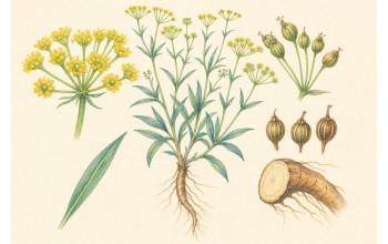 BUPLEURUM CHINENSE: CHAI HU ROOT AND YELLOW UMBELS