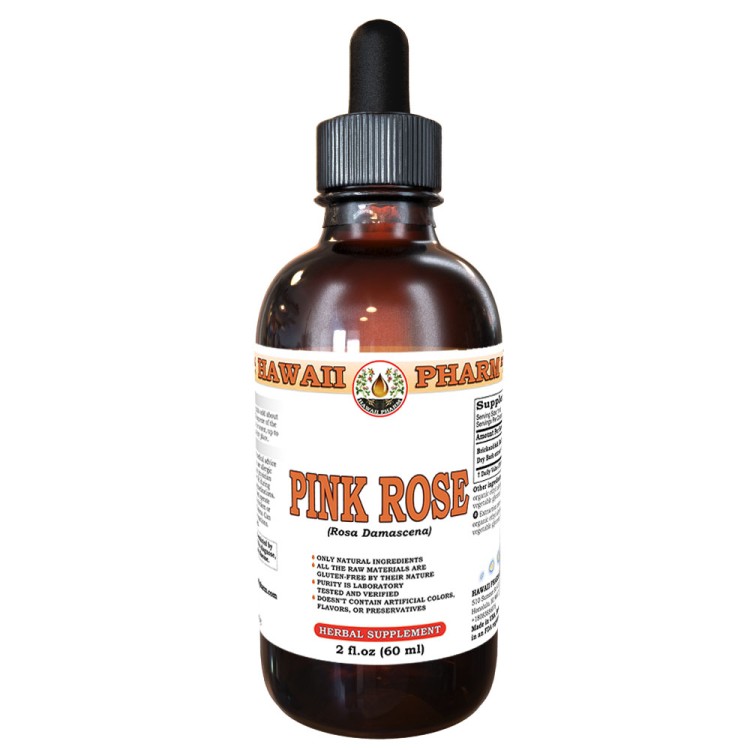 Pink Rose (Rosa Damascena) Tincture, Certified Organic Dried Buds And Petals Liq